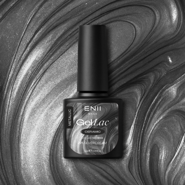 Gel lak Ceramic 291 Silvercream - gelový lak bez HEMA, 10 ml