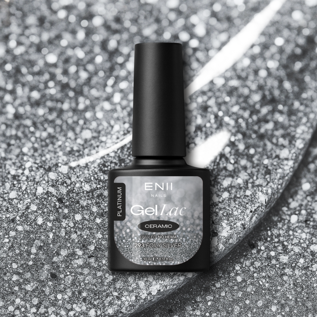Gel lak Ceramic 293 Foily Silver - gelový lak bez HEMA, 10 ml