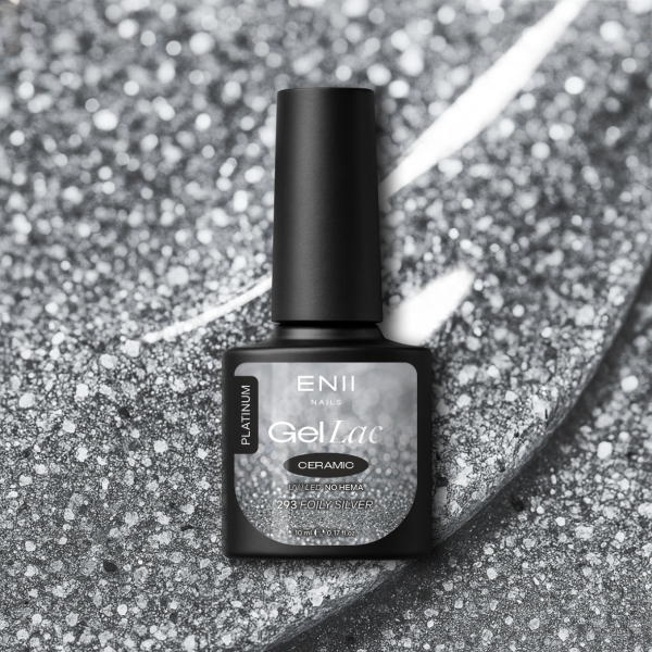 Gel lak Ceramic 293 Foily Silver - gelový lak bez HEMA, 10 ml