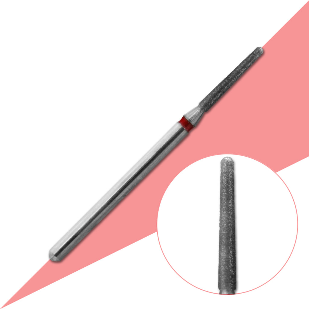 Diamantová fréza kužel zaoblený 1,8 mm - červená