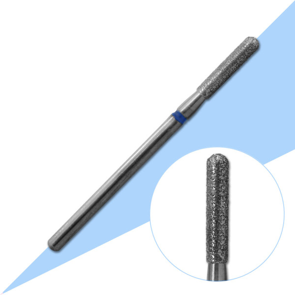 Diamantová fréza válec zaoblený 2 mm - modrá