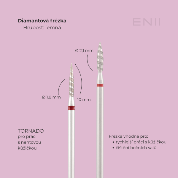 Diamantový nástavec Tornado, red, Ø 2,1 mm