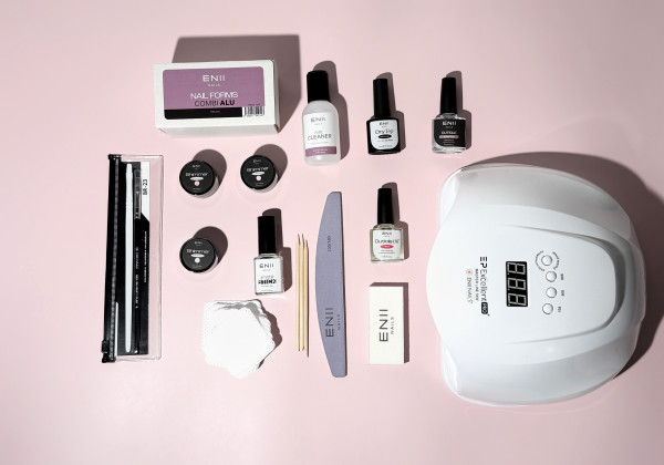 ENII Builder Gel SHIMMER PRO SET - profesionální sada s lampou
