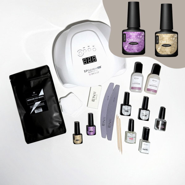 ENII Gel Lak Sada AMAZING s lampou 54W - GLITTER