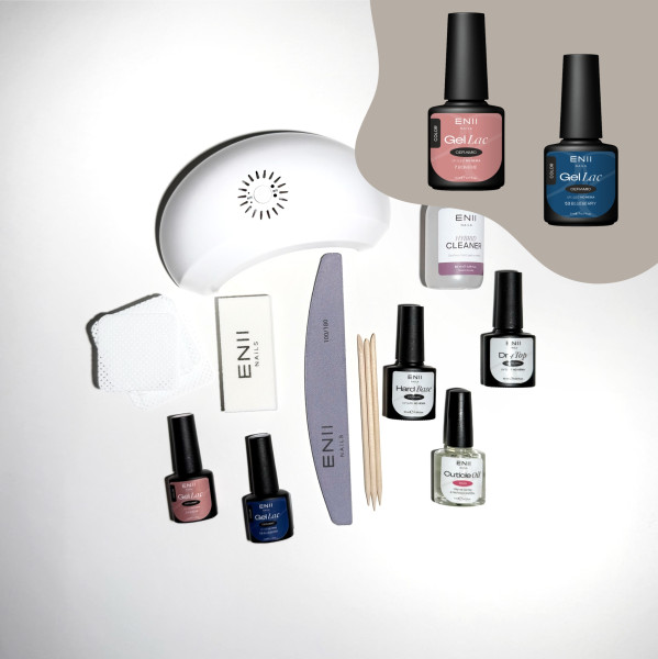 ENII Gel Lak Startovací Sada s lampou 24W - Blue & Nude