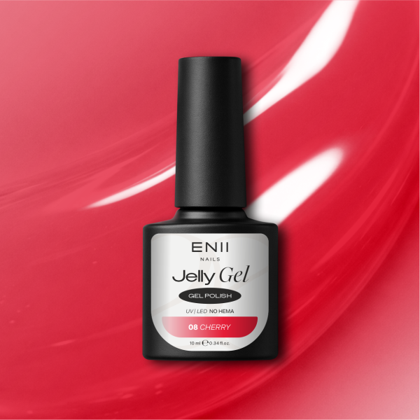 ENII Jelly Gel 08 Cherry 10 ml - průsvitný gel lak UV/LED NO HEMA