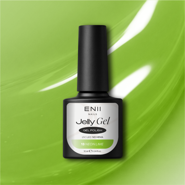 ENII Jelly Gel 13 Neon Lime 10 ml - průsvitný gel lak UV/LED NO HEMA