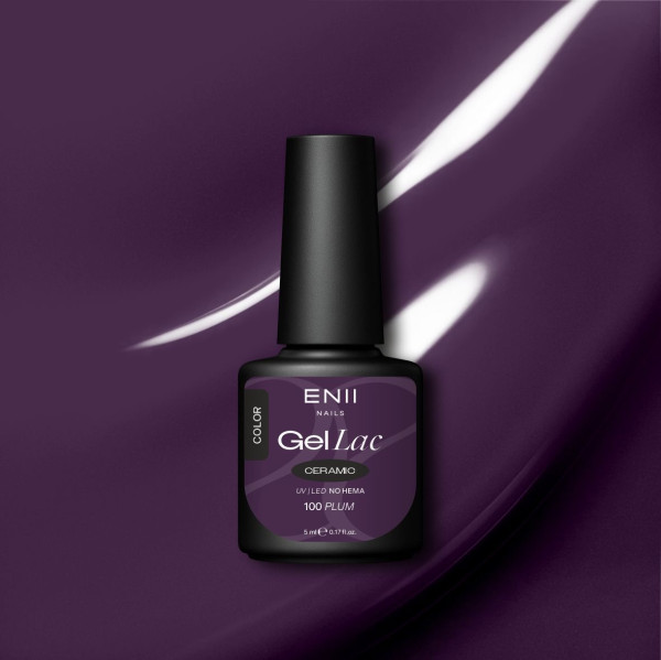 Gel lak Ceramic 100 Plum - gelový lak bez HEMA, 5 ml