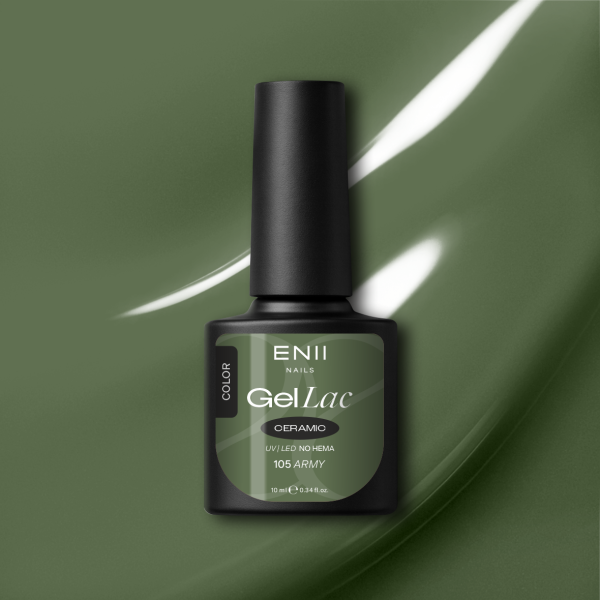 Gel lak Ceramic 105 Army - gelový lak bez HEMA, 10 ml