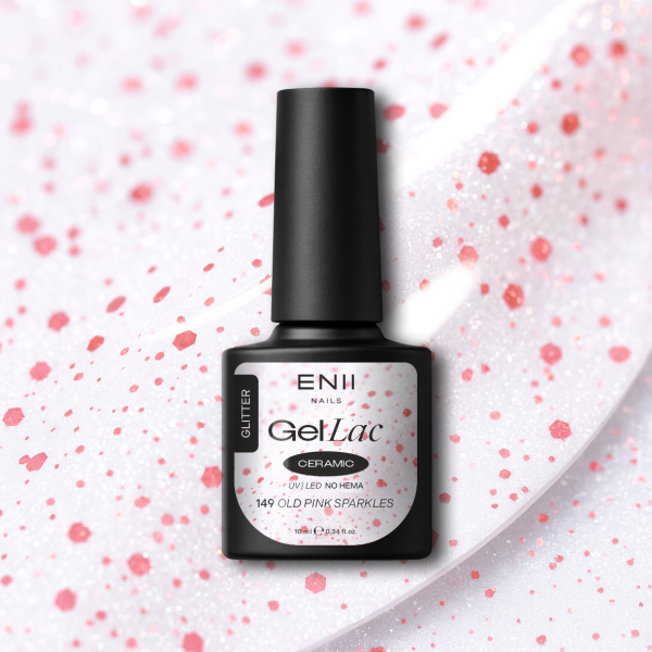 Gel lak Ceramic 149 Old Pink Sparkles - gelový lak bez HEMA, 10 ml