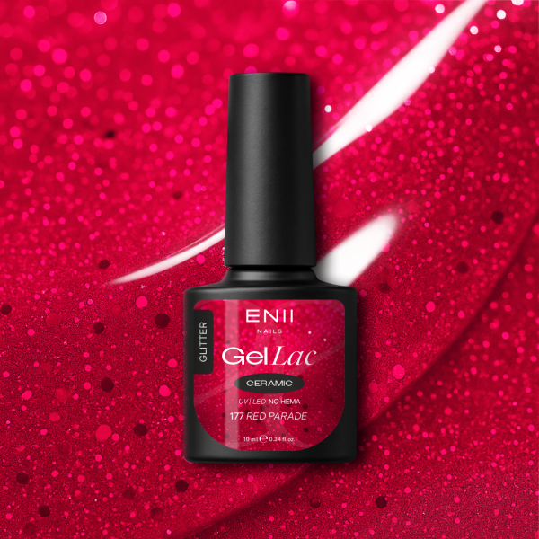 Gel lak Ceramic 177 Red Parade - gelový lak bez HEMA, 10 ml