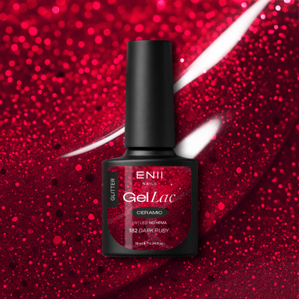 Gel lak Ceramic 182 Dark Ruby - gelový lak bez HEMA, 10 ml