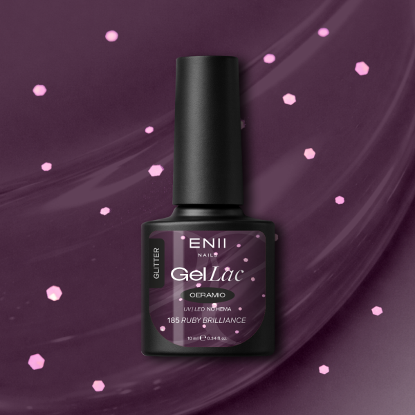 Gel lak Ceramic 185 Ruby Brilliance - gelový lak bez HEMA, 10 ml