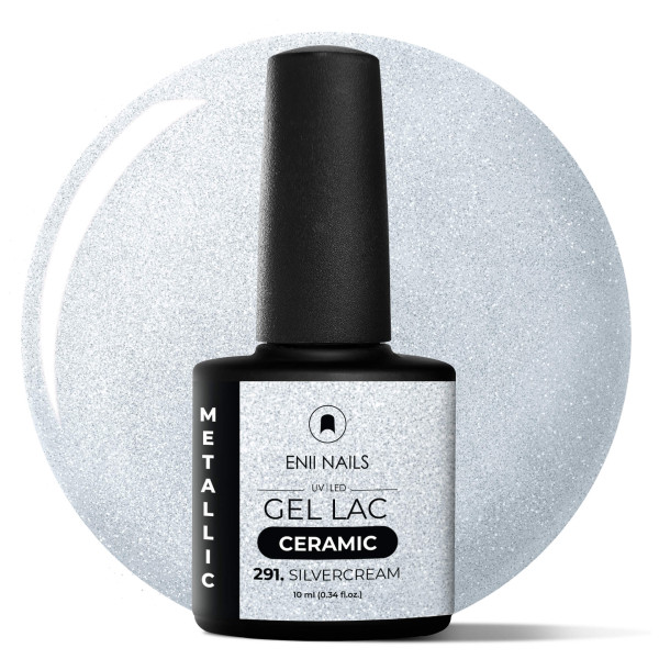 Gel lak Ceramic 291 Silvercream - gelový lak bez HEMA, 10 ml