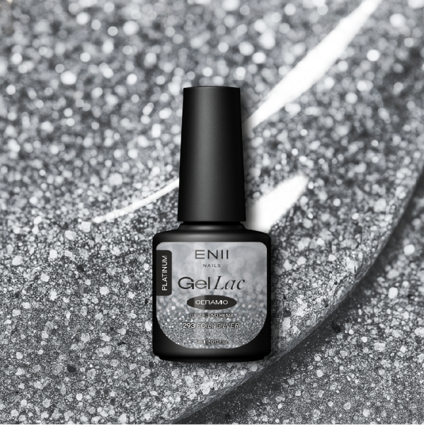 Gel lak Ceramic 293 Foily Silver - gelový lak bez HEMA, 5 ml
