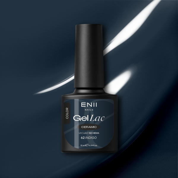 Gel lak Ceramic 62 Indigo - gelový lak bez HEMA, 10 ml