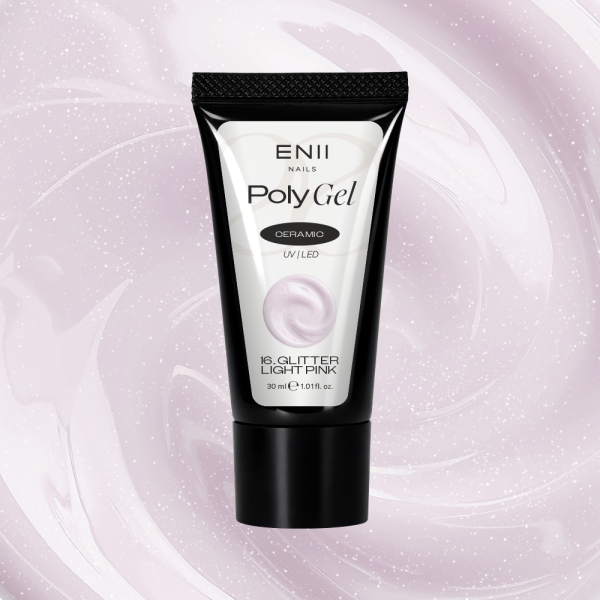 Glitter Polygel Ceramic 16 Glitter Light Pink 30 ml