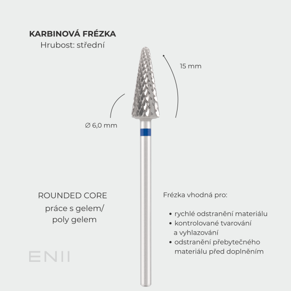 Karbidová fréza Kužel - blue, Ø 6,0 mm