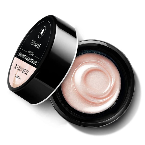 Shimmer Builder Gel 3 Light Beige - třpytivý modelovací gel, 5 ml