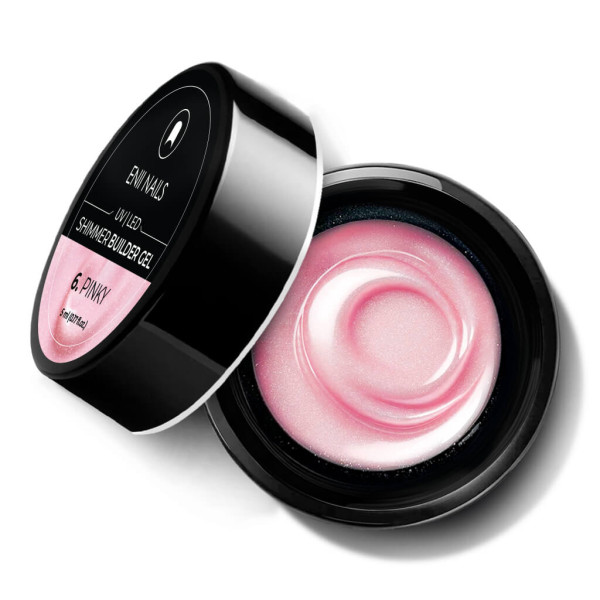 Shimmer Builder Gel 6 Pinky - třpytivý modelovací gel, 5 ml
